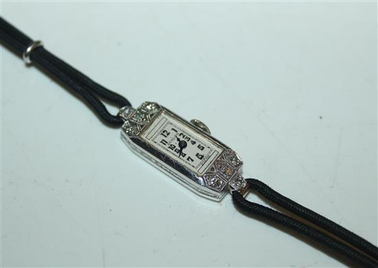 Ladys platinum and diamond cocktail watch